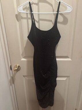 Black Sparkle ruffled Midi Dress - Women (s)/girls (10-12)